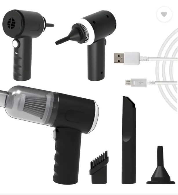 (run time 20 min)Car Vacuum Cleaner 2 in 1 Portable | Handheld Air Blower for Cleaning Dust 12W High-Power Vacuum Cleaner Home, Best Car Accessories 2025, Vacuum Cleaner for Car Use, Car Cleaning Kit