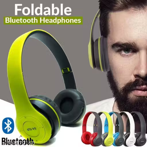 P47 Wireless Bluetooth Headphones with Microphone,Volume Control,Memory Card Support